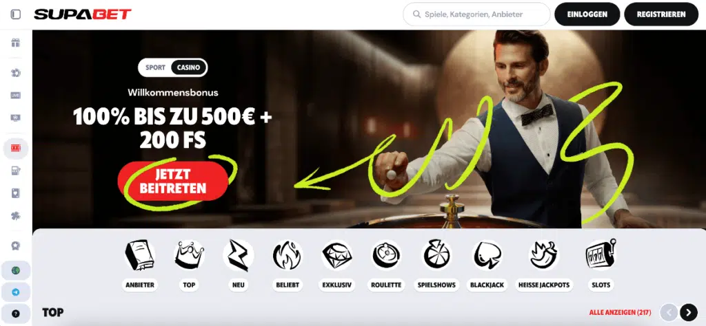 Supabet - Online Casinos ohne OASIS
